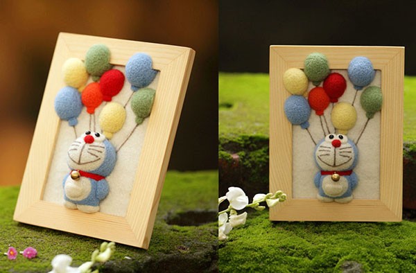 Doraemon wool felt handmade DIY products with magical pockets