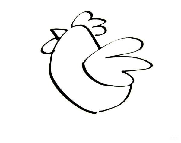 Learn to draw simple drawings, big green rooster