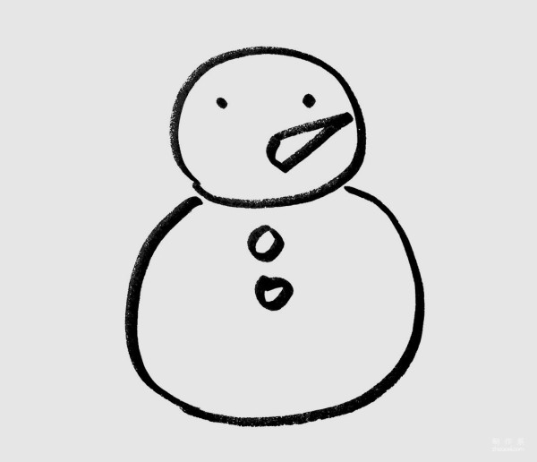 Childrens simple drawing method of snowman