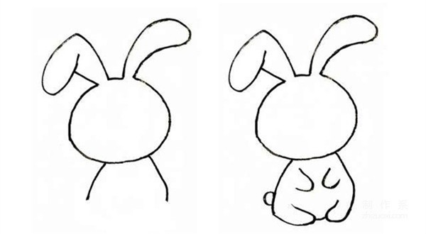 Learn to draw simple strokes, pink bunny