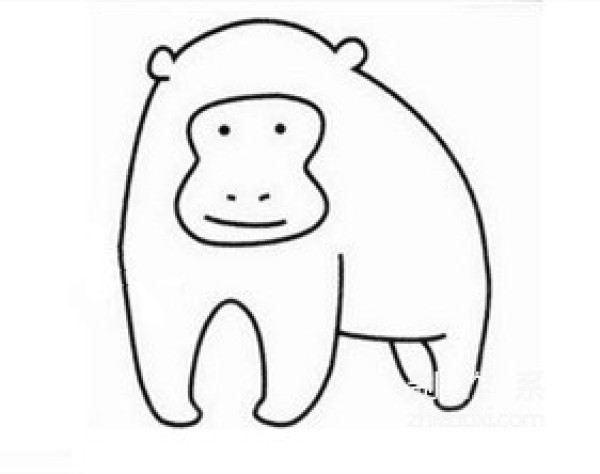 Learn to draw simple drawings, gorilla