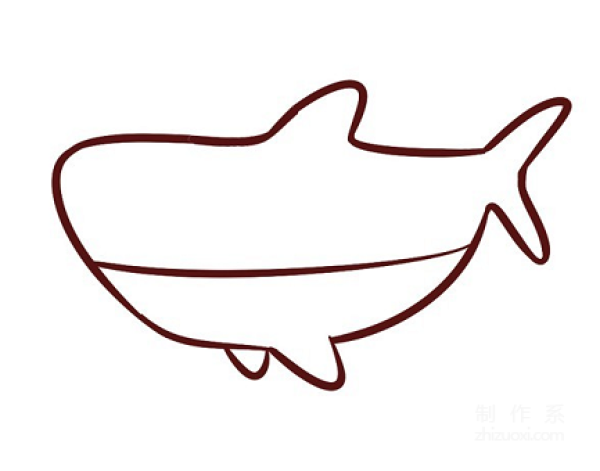 Learn to draw simple strokes, how to draw a shark