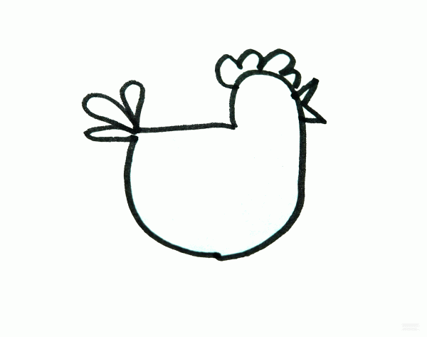 Learn to draw simple strokes, step-by-step tutorial on how to draw a chicken