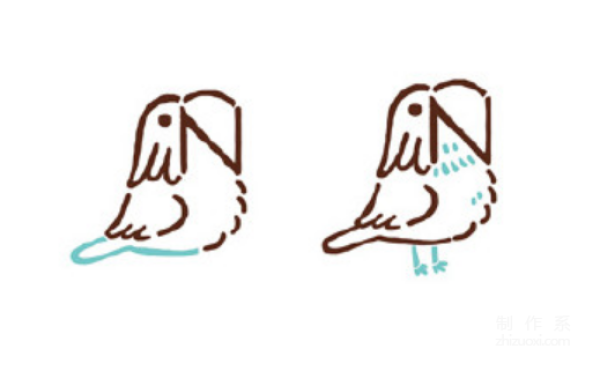 Learn to draw simple drawings, cute parrots