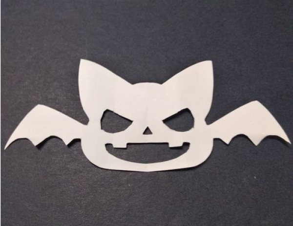 Halloween bat paper cut illustration