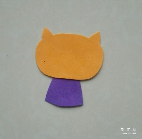 Childrens handcrafts use sponge paper to make cute cats, toddlers and childrens creative pasting paintings