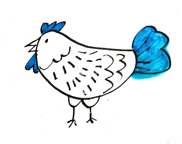 Learn to draw simple strokes, hand-painted little rooster