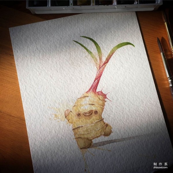 Interesting anthropomorphic vegetable and fruit illustration picture book