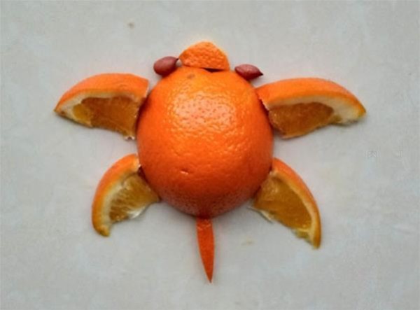 How to make orange peel collage with little turtles