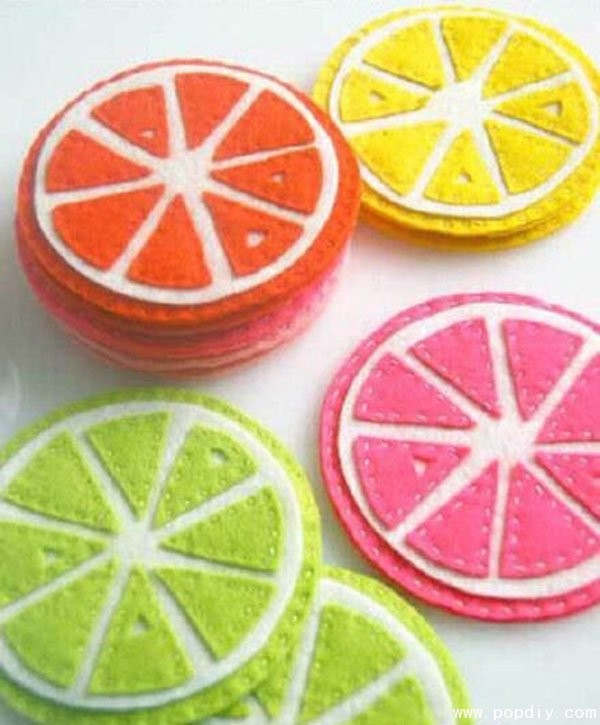 Handmade fabric DIY creative lemon coaster