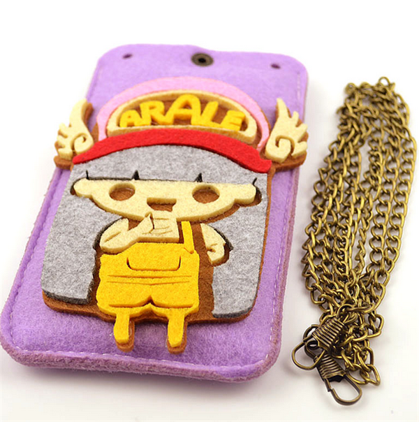 DIY handmade wool felt to make cute Arale creative mobile phone case