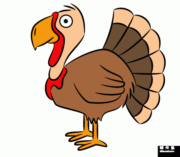 A collection of step-by-step pictures of simple drawings for kindergarten children, simple drawings of cute little animals, simple drawing methods of colored turkeys