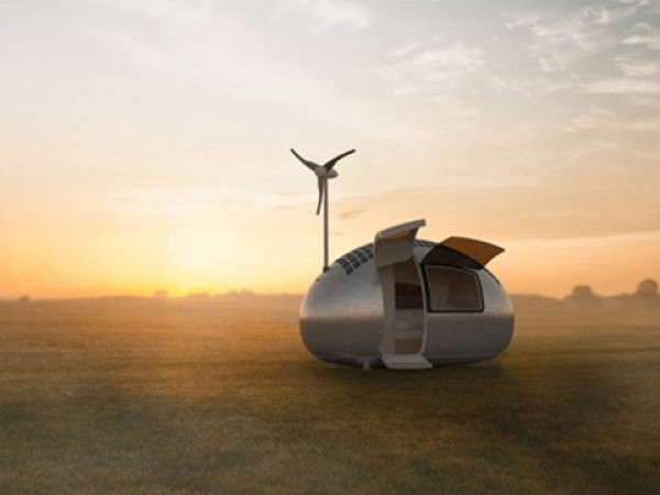 Electrically self-sufficient mobile cabin