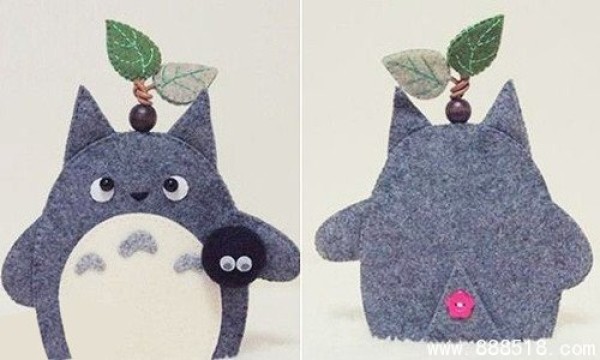 Creative handmade DIY cute fabric Totoro key bag