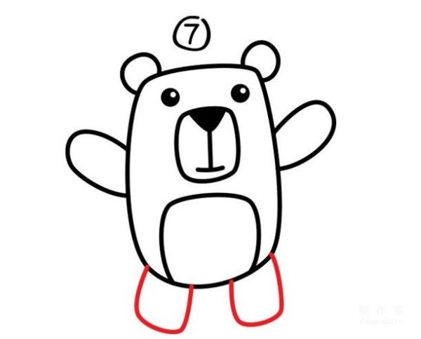 Learn to draw simple strokes, cute little bear