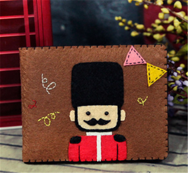 Funny mustache creative wallet made from non-woven handmade fabric DIY