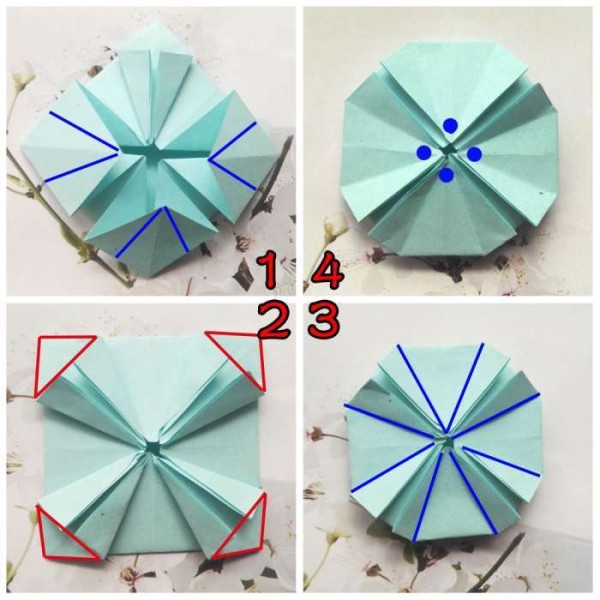 Handmade origami tutorial teaches you how to make a simple paper sun