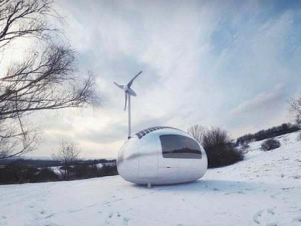 Electrically self-sufficient mobile cabin