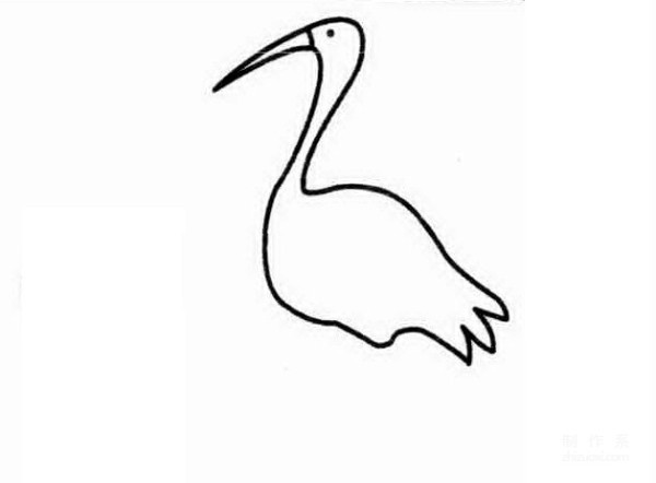 Learn to draw simple drawings, red-crowned crane