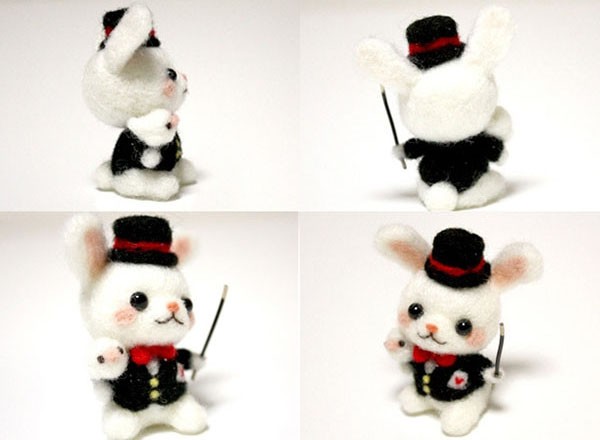 Wool felt handmade DIY magician rabbit doll products