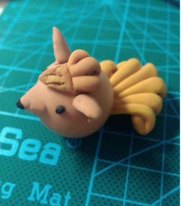 Tutorial on making Pokemon Vulpix with ultra-light clay, cute little fox