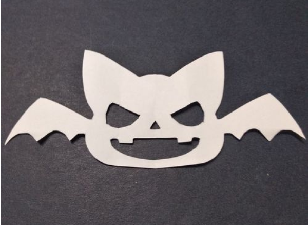 Halloween bat paper cut illustration