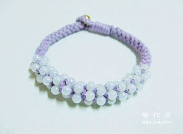 Fresh and simple hand-woven bead bracelet method, braided rope bracelet making method