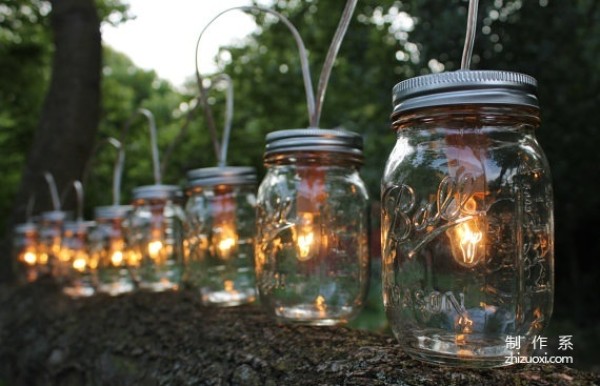 Beautiful can lights decorate the entire Christmas Eve