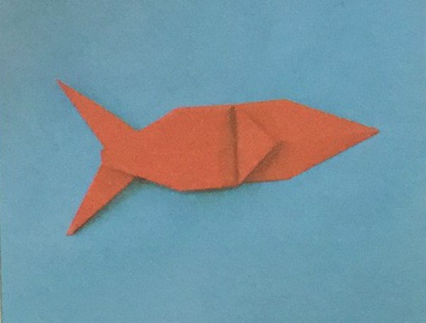 Illustration of simple origami fish for children