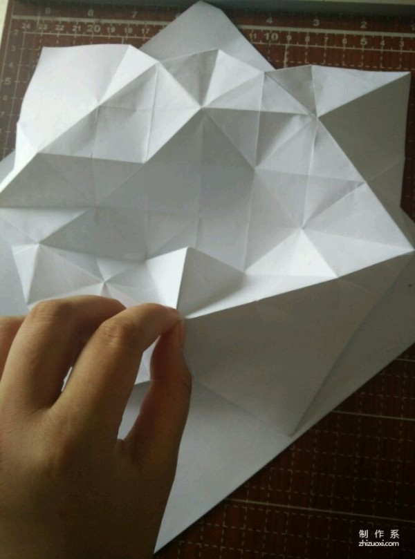 Origami flower, hydrangea handmade origami real photo tutorial