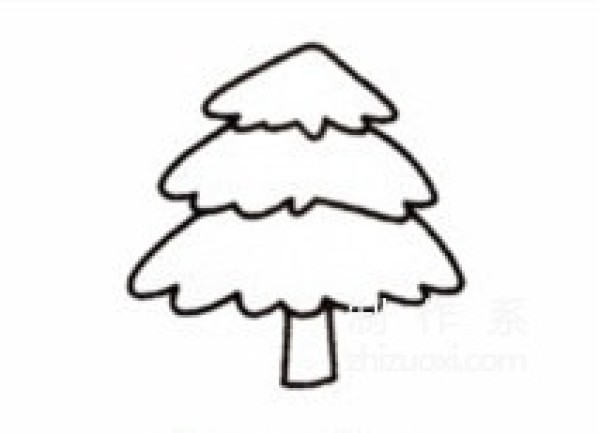 Learn to draw simple drawings, Christmas trees