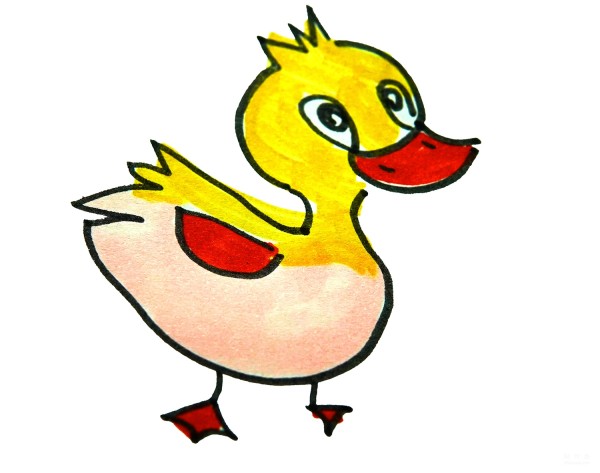 Learn to draw simple drawings, cute little ducks