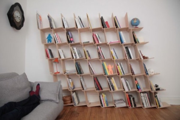 Slanted bookshelf, no glue required, screws and sizes determined by you