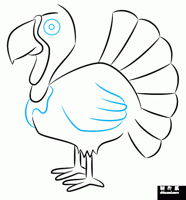 A collection of step-by-step pictures of simple drawings for kindergarten children, simple drawings of cute little animals, simple drawing methods of colored turkeys