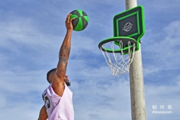 Creative backpack basketball hoop