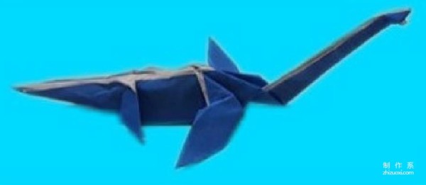 Manual origami tutorial, sea monster origami drawings and folding sequence tutorial