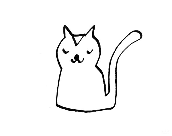 Learn to draw simple drawings, simple drawings of patterned cats