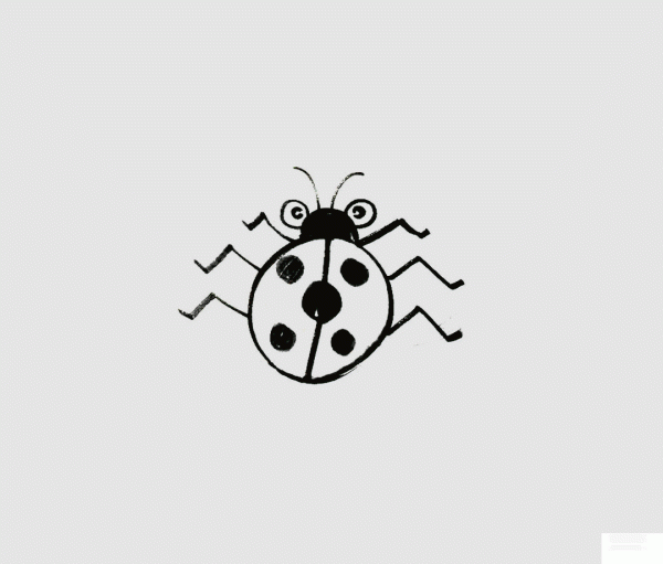 Learn to draw simple drawings, colorful ladybugs