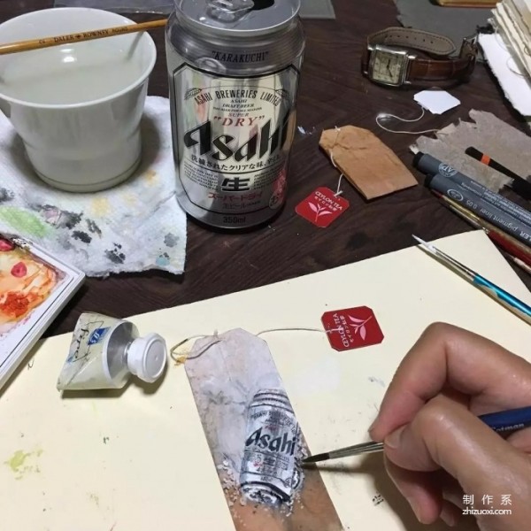 Is it difficult to draw? She painted for 365 days using the tea bags she drank!