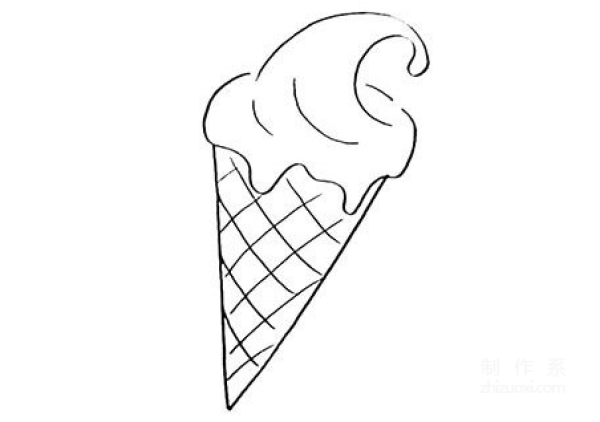 Learn to draw simple strokes, simple ice cream