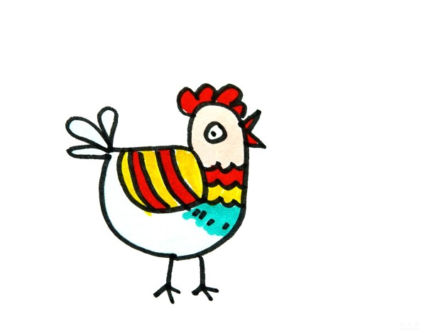 Learn to draw simple drawings. Step-by-step tutorial on how to draw a chicken.