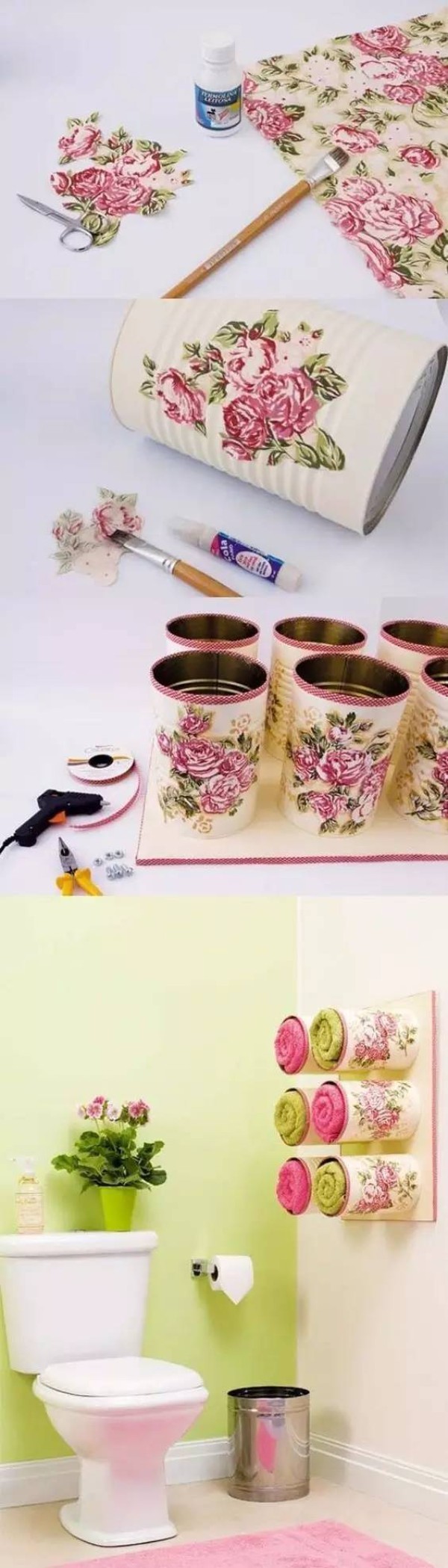 Handmade works of 9 iron cans transformed from old objects