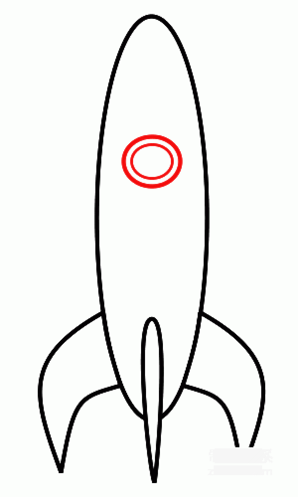 A collection of simple drawing pictures for kindergarten children, teach you step by step how to draw a simple and colorful cartoon rocket.