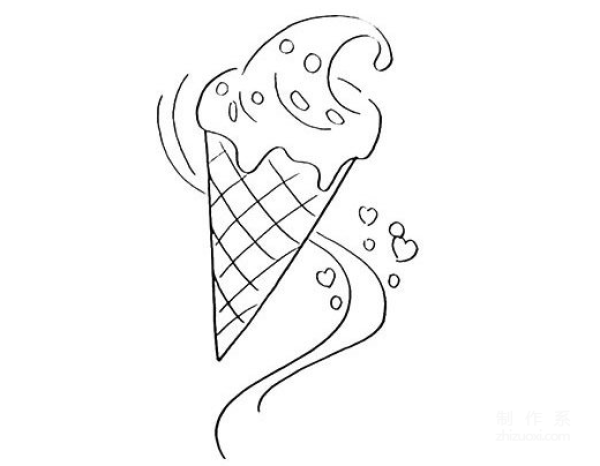 Learn to draw simple strokes, simple ice cream