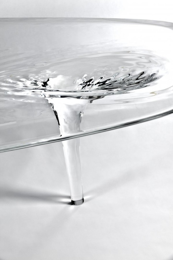 Realistic swirling water table