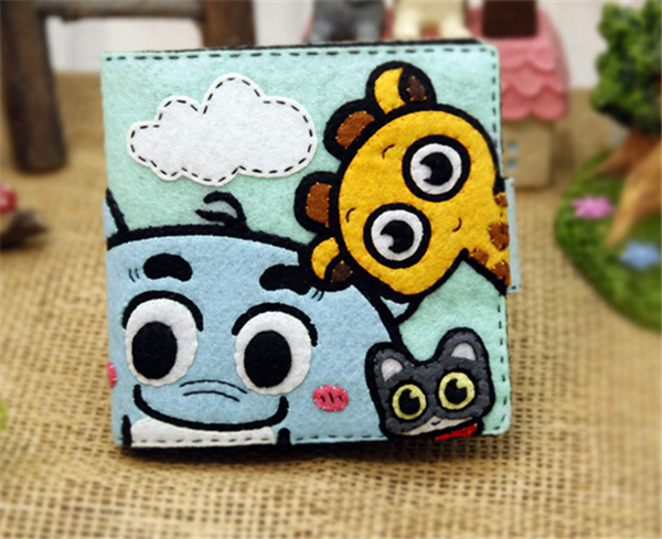 DIY creative handmade non-woven Crazy Zoo coin purse