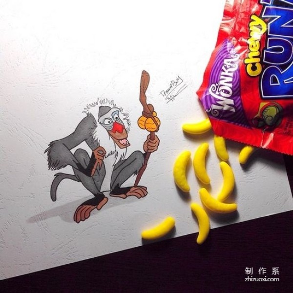 Healing illustrations: creative paintings mixed with snacks