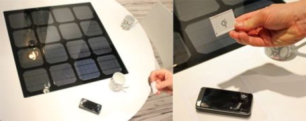 Wireless solar charging table