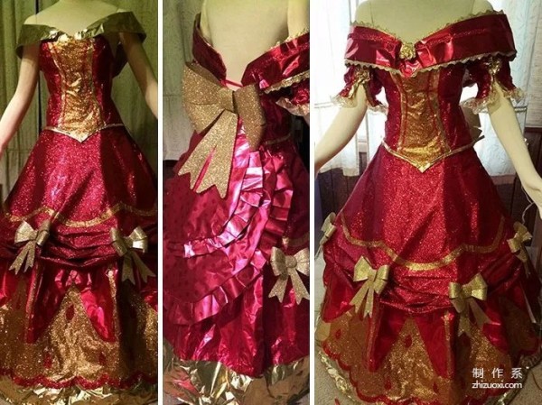 Princess dress made of wrapping paper - repurposed old items