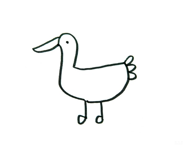 Learn to draw simple strokes, flat-billed duck